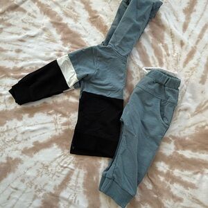 3T Kids Blue and Black Jogger Set